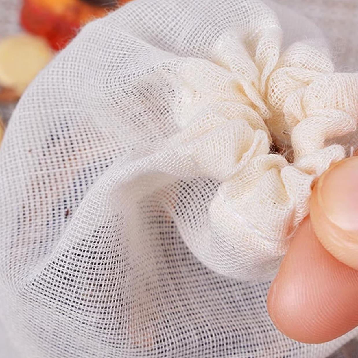 Reusable Muslin Tea Bag – 3"x5" Medium Drawstring Bag